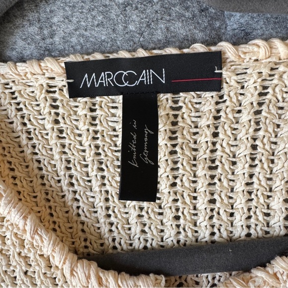 Marc Cain Red Striped Organic Cotton Cardigan Fringe Hem Knit Germany Size 6 - Picture 8 of 16